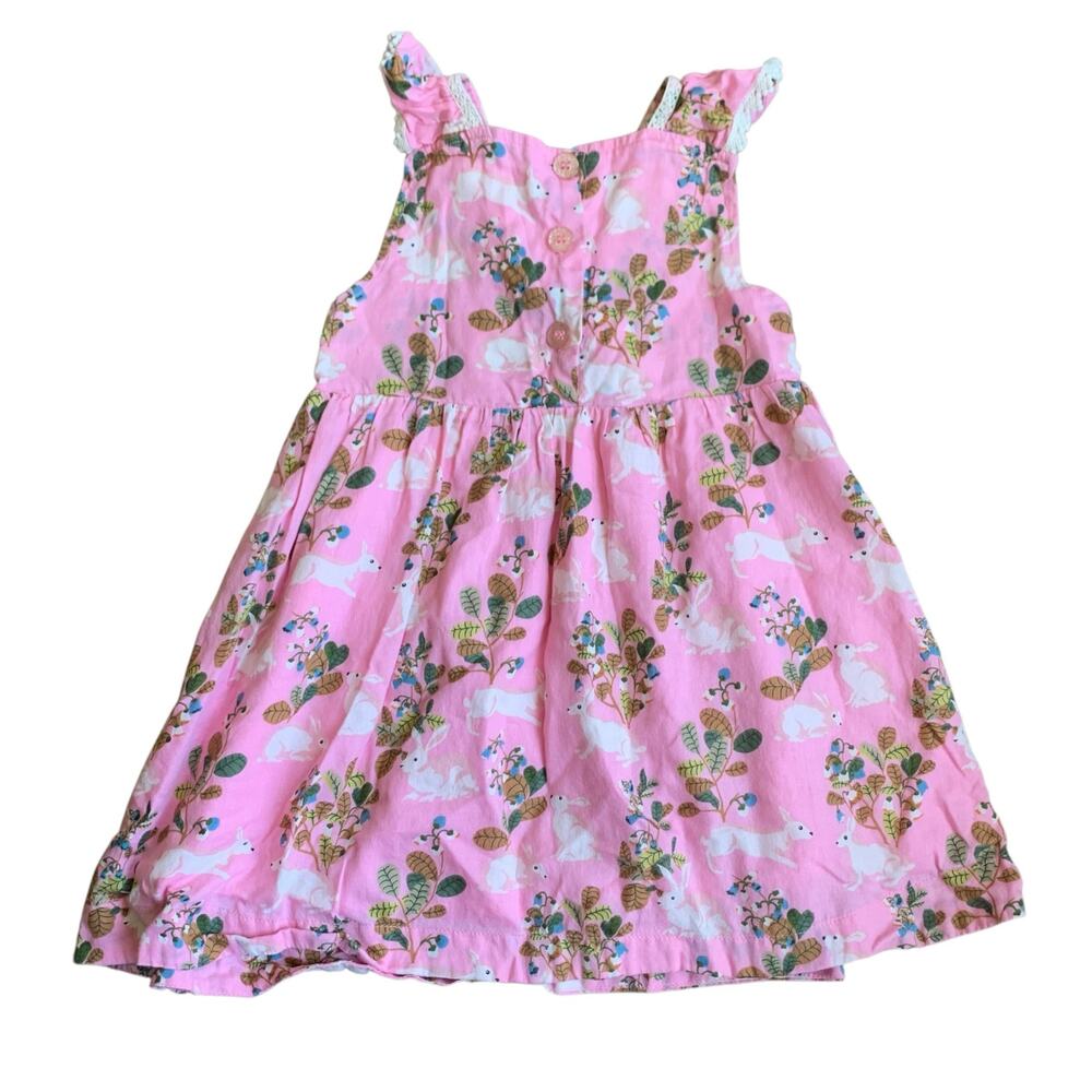Pink Chicken Bunny Rabbit Print Dress - Picture 5 of 10
